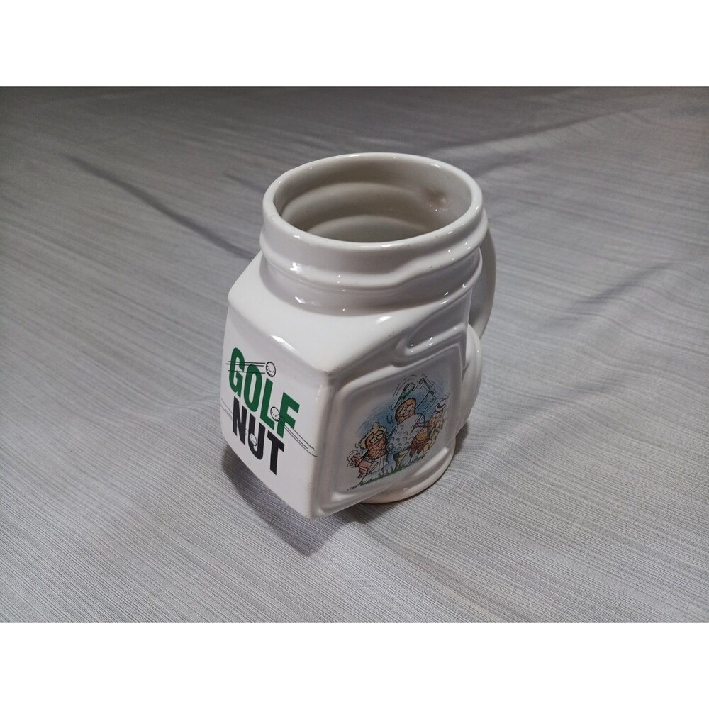 Golf Nut Coffee Mug Cup Golf Bag Vintage 1993